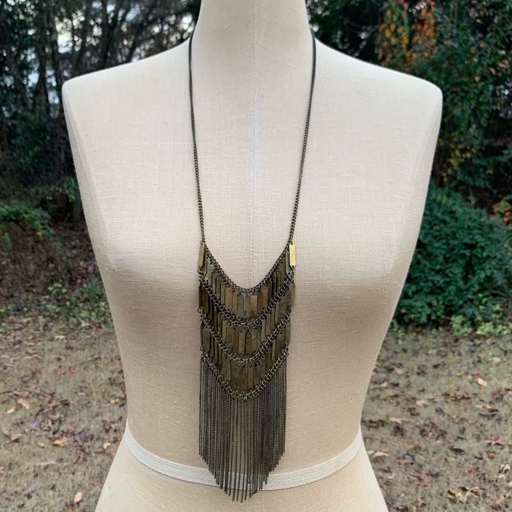 Chain Mail Fringe Statement Necklace - Picture 9 of 13